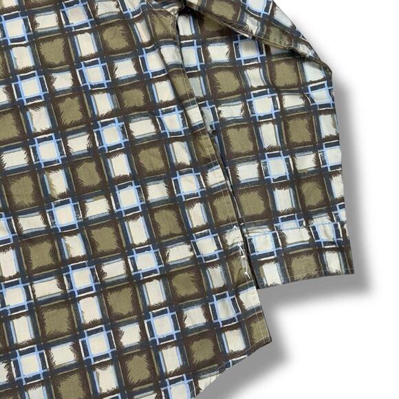 VTG OAKLEY Men’s Plaid Long Sleeve Shirt Large 2000s Y2K Casual Olive Green - Picture 8 of 10